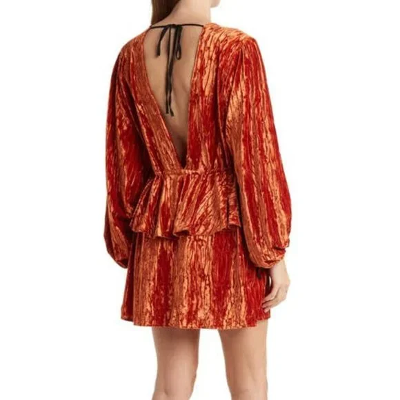 chinese dress ladies Orange sleeveless floral lace midi dress
